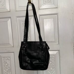 Rosetti Black Shoulder Bag/Handbag With Buckle Straps